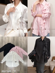 特价 荷叶边衬衫 不退不换 百搭显瘦设计师款 丁螺GN正品