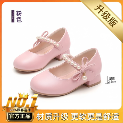 公主鞋女童小高跟配礼服2026新款软底夏季白色软鞋子小女童夏皮鞋 — 3