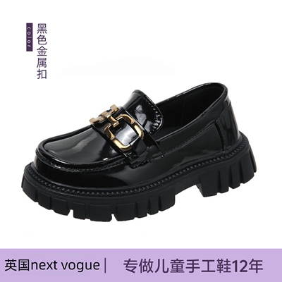 黑色小皮鞋女童学院风配裙子小黑皮鞋演出软底儿童女孩厚底增高夏 — 6