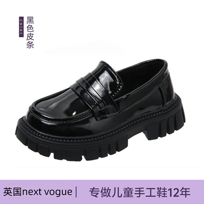 黑色小皮鞋女童学院风配裙子小黑皮鞋演出软底儿童女孩厚底增高夏 — 4