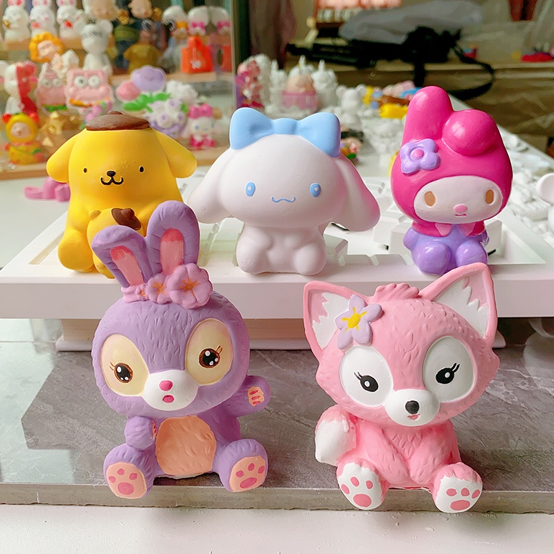 3D立体石膏娃娃白胚DIY创意益智填色玩具礼物彩绘玲娜贝儿库洛米