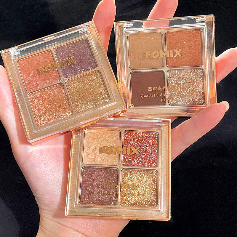 FOMIX四重奏光映眼影盘哑光珠光细闪高光土豆泥大地色四色眼影