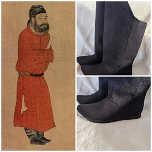 宁心莲唐代乌皮六合靴复原款中国盔甲民族服装可配汉服靴子