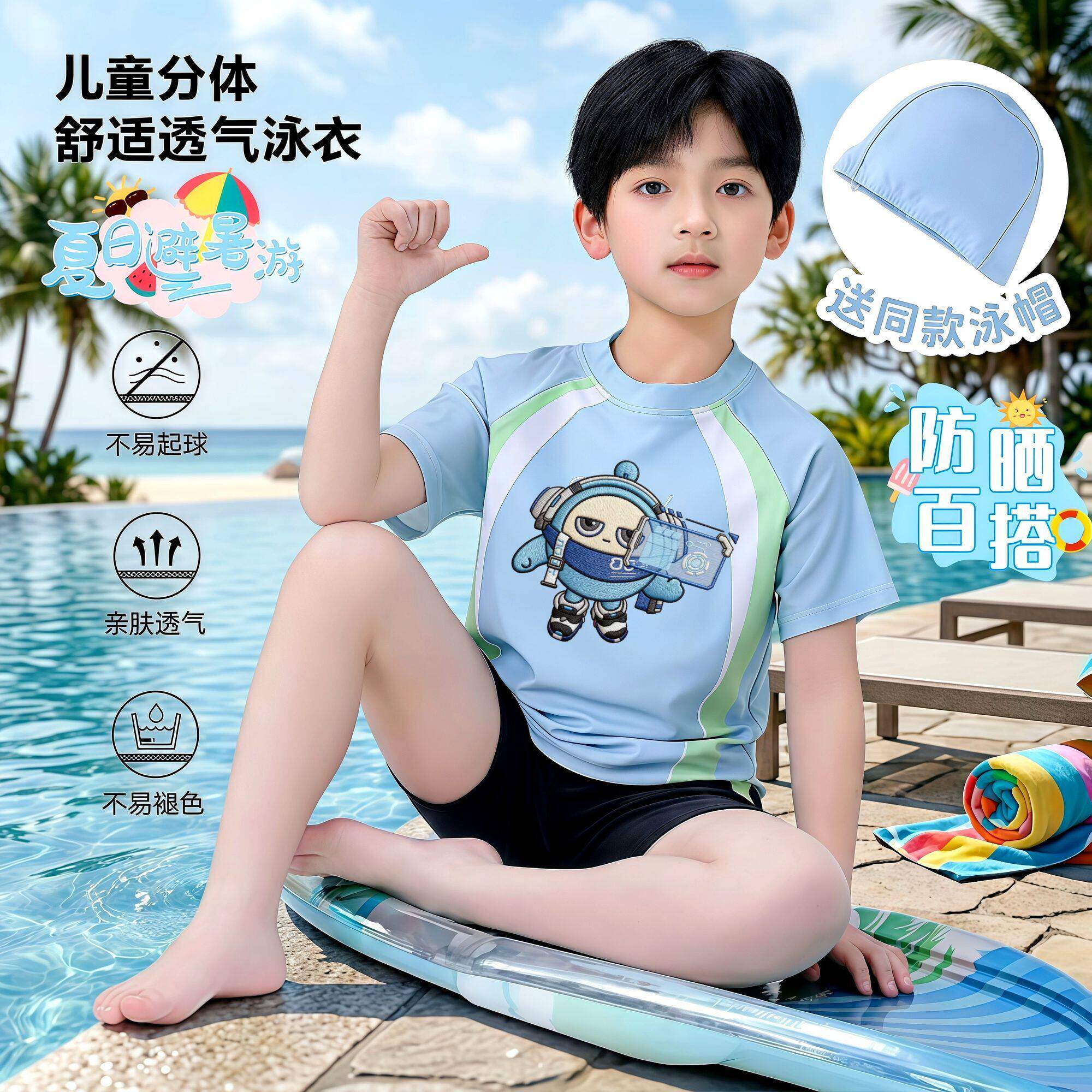 蛋仔派对两件式儿童泳衣