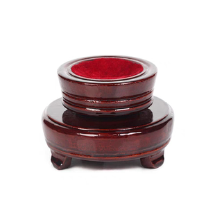 水晶球摆件底座旋转木头底座圆形木底座文玩奇石木实木底座