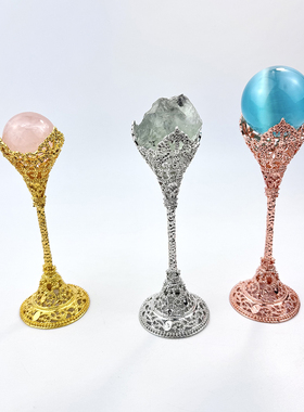 浮雕酒杯水晶球底座矿标