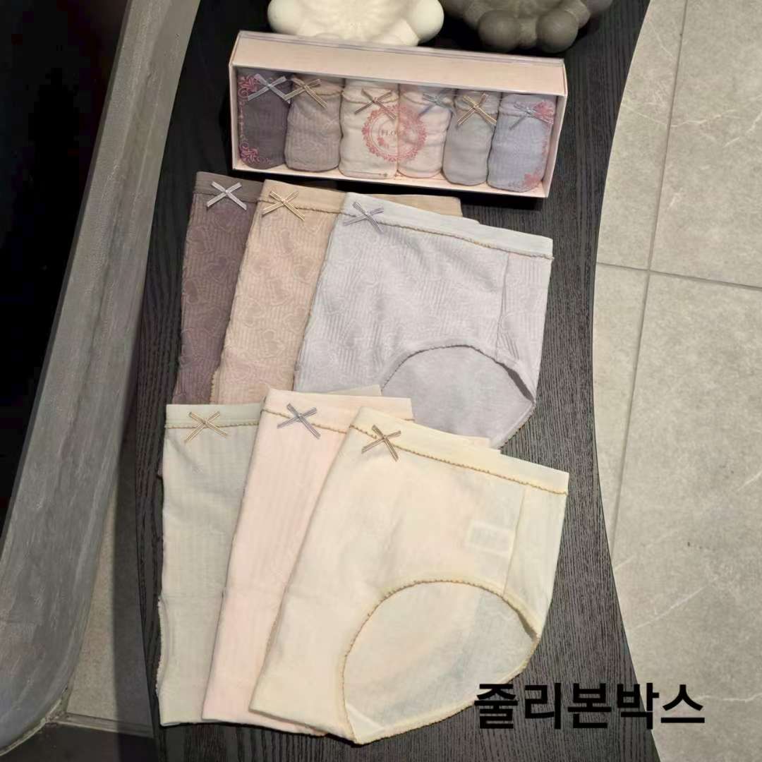 内裤Flora 女士均码韩国东大门代购 蝴蝶结图案 6条一组