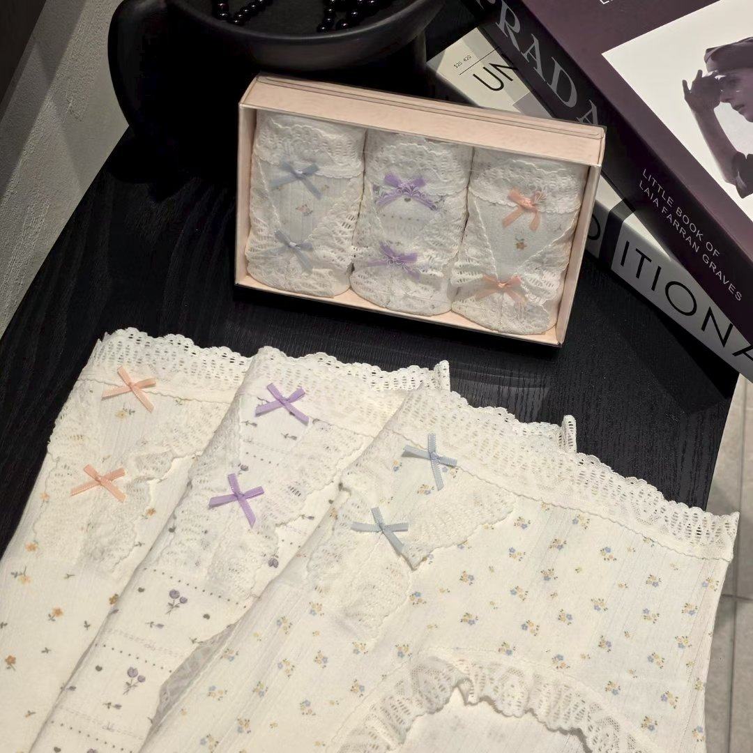 内裤Flora 女士均码韩国东大门代购  可爱蝴蝶结图案 一组,女士内衣/男士内衣/家居服,女三角裤,淘宝优惠券,粉丝福利购,淘宝优惠卷