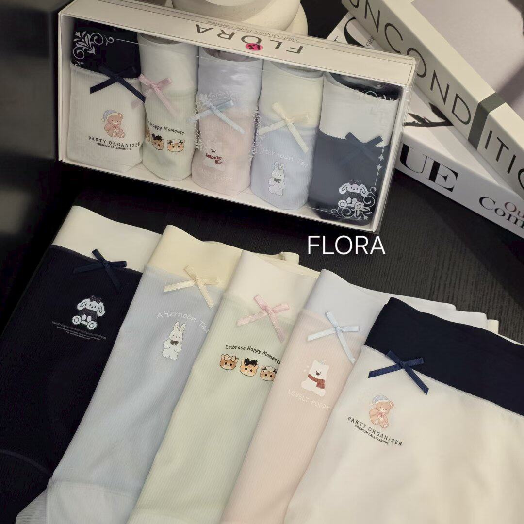 内裤一盒Flora 女士均码韩国东大门代购 可爱小动物图案 夏6