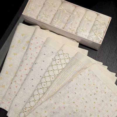 内裤Flora 女士均码韩国东大门代购 红色 蝴蝶结图案 6条一组