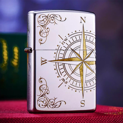 zippo火机正品磨砂指南针正版雕刻旗舰防风煤油送男友礼物