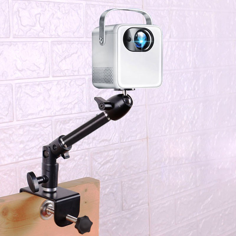 床头投影仪支架免打孔伸缩360度小型家用极米卧室通用客厅沙发