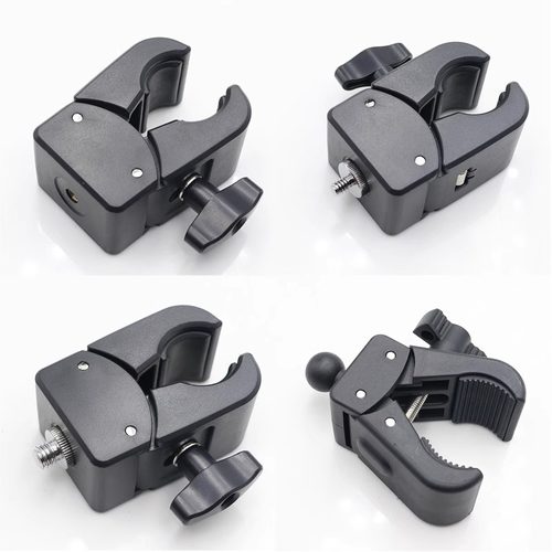 新款加厚蟹钳夹360度豌豆夹1/4英制螺丝三脚架配件圆管固定夹支架