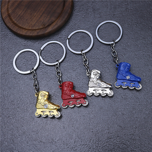 创意溜冰鞋钥匙扣金属3D立体仿真旱冰鞋挂件 迷你小玩具活动礼品