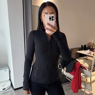 LULU HOUR黑色波点立领瑜伽服运动外套女户外健身跑步百搭上衣