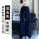 束脚裤 藏青运动裤 高腰垂感阔腿裤 松紧腰运动卫裤 女小个子2026夏季