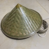 头层竹皮斗笠帽大号防晒竹编帽男钓鱼遮阳帽户外工作田园遮雨防晒