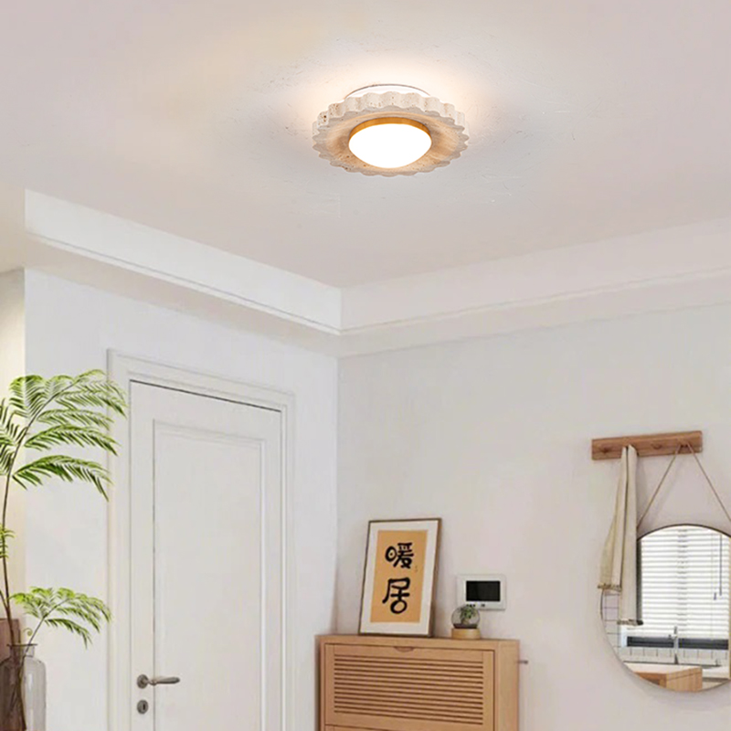 灯坊黄洞石现代高透光亚克力姹寂风阳台玄关小灯走廊衣帽间吸顶灯