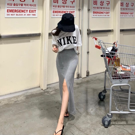 长裙包臀休闲A型开叉半身裙百搭