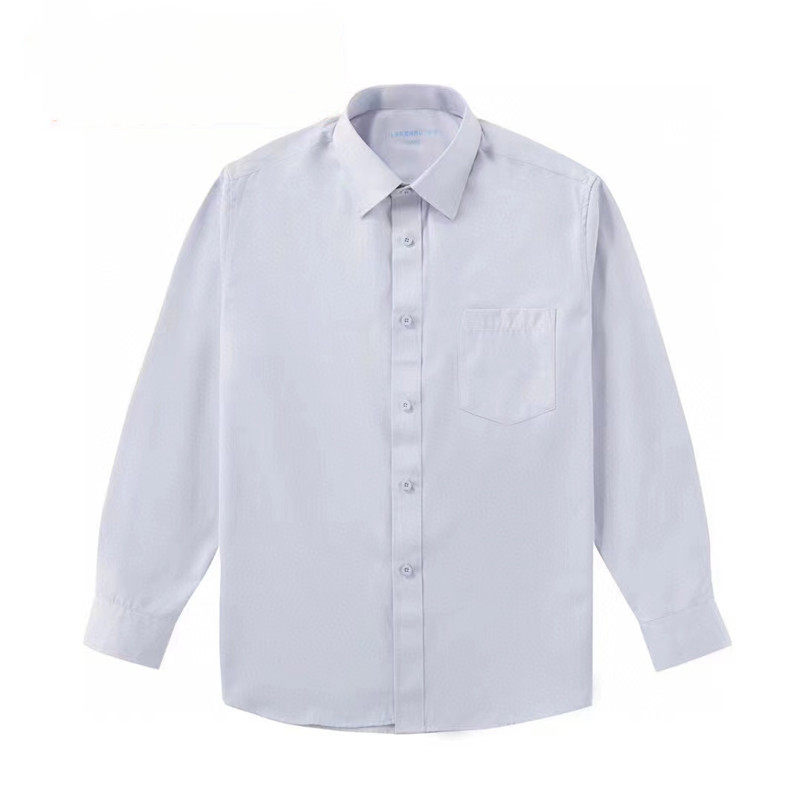 新式消防常服衬衣浅蓝长袖衬衫内衬火蓝色春季内穿免烫纯色衬衣