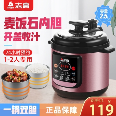 志高2.5L迷你小型双胆家用多功能