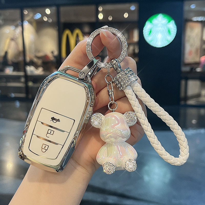 适用丰田bz5钥匙套凌尚亚洲狮bZ4X铂智4X锐志女士专用可爱卡通壳