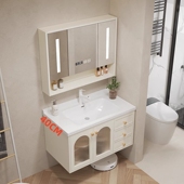 法式 橡木烤漆浴室柜组合40宽陶瓷一体盆卫生间洗漱台洗手洗脸盆柜