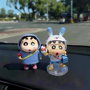 天蓝蜡笔小新雪人外卖红潮手办动漫玩偶可爱模型桌面摆件礼物发完