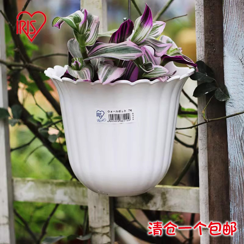 爱丽思壁挂花盆环保树脂挂墙塑料可挂花盆吊兰绿萝盆清仓包邮