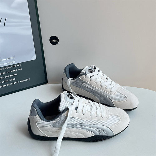 港风复古德训鞋男情侣休闲鞋ins潮夏季新款轻便透气小白鞋子女鞋