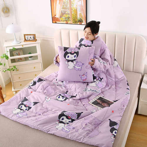 三丽鸥库洛米多功能懒人被抱枕被带袖子可机洗老人护肩儿童防踢被