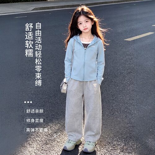 女童套装秋装运动服2026新款儿童洋气时髦卫衣外套女孩休闲阔腿裤