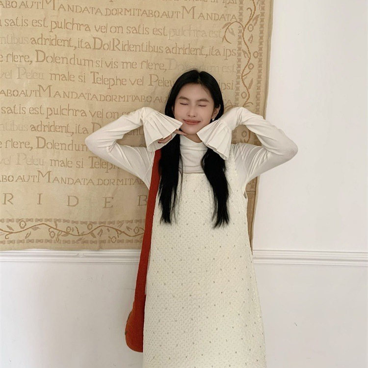 DIGM广州十三行女装2025秋冬百褶袖莫代尔羊毛打底针织衫女90177