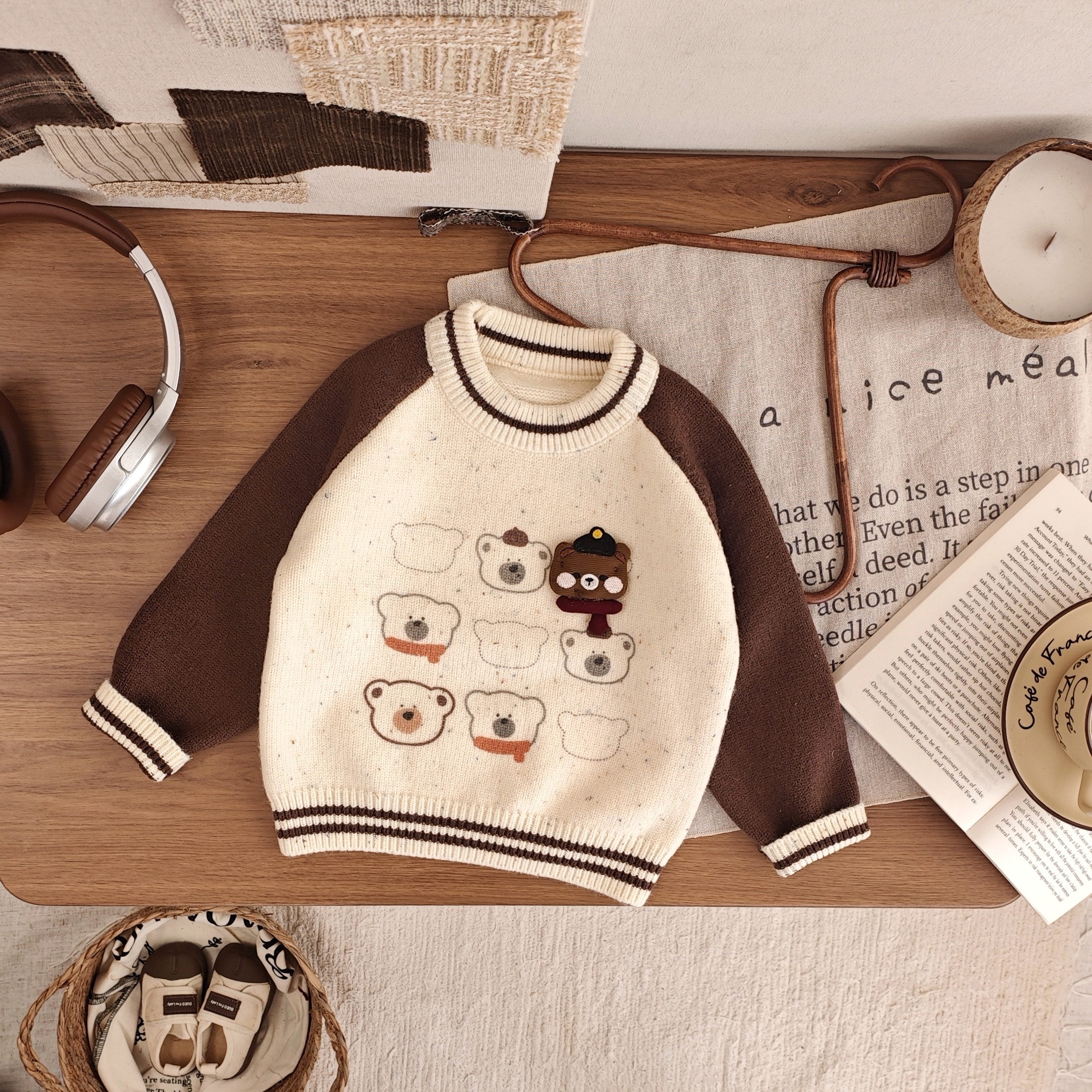 男童针织毛衣2025秋冬新款卡通男宝套头毛衣圆领小熊童宽松洋气,童装/婴儿装/亲子装,毛衣/针织衫,淘宝优惠券,粉丝福利购,淘宝优惠卷