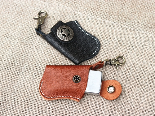 Зажигалка, кожаный чехол на керосине, из натуральной кожи