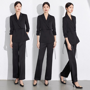 艾尚臣轻职场西装套装女夏酒店前台接待服务员讲解员美容院工作服