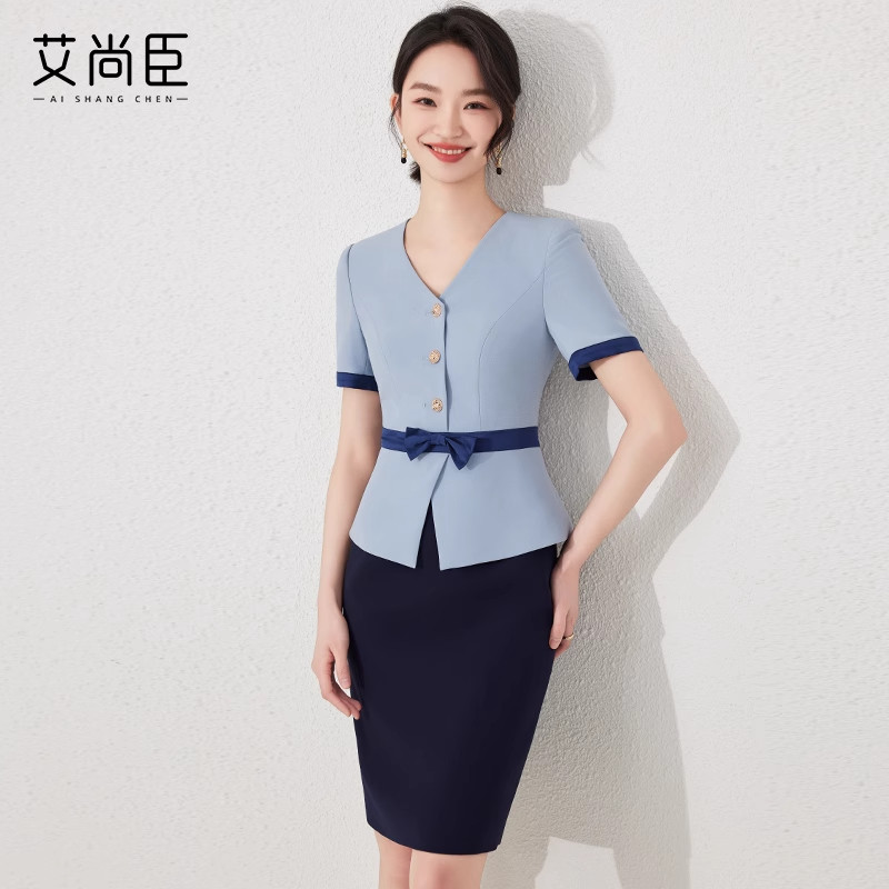 艾尚臣假两件连衣裙女夏款职业装