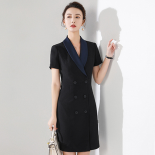美容院皮肤管理夏季珠宝店长工作服爱尚臣高端白领职业装连衣裙女