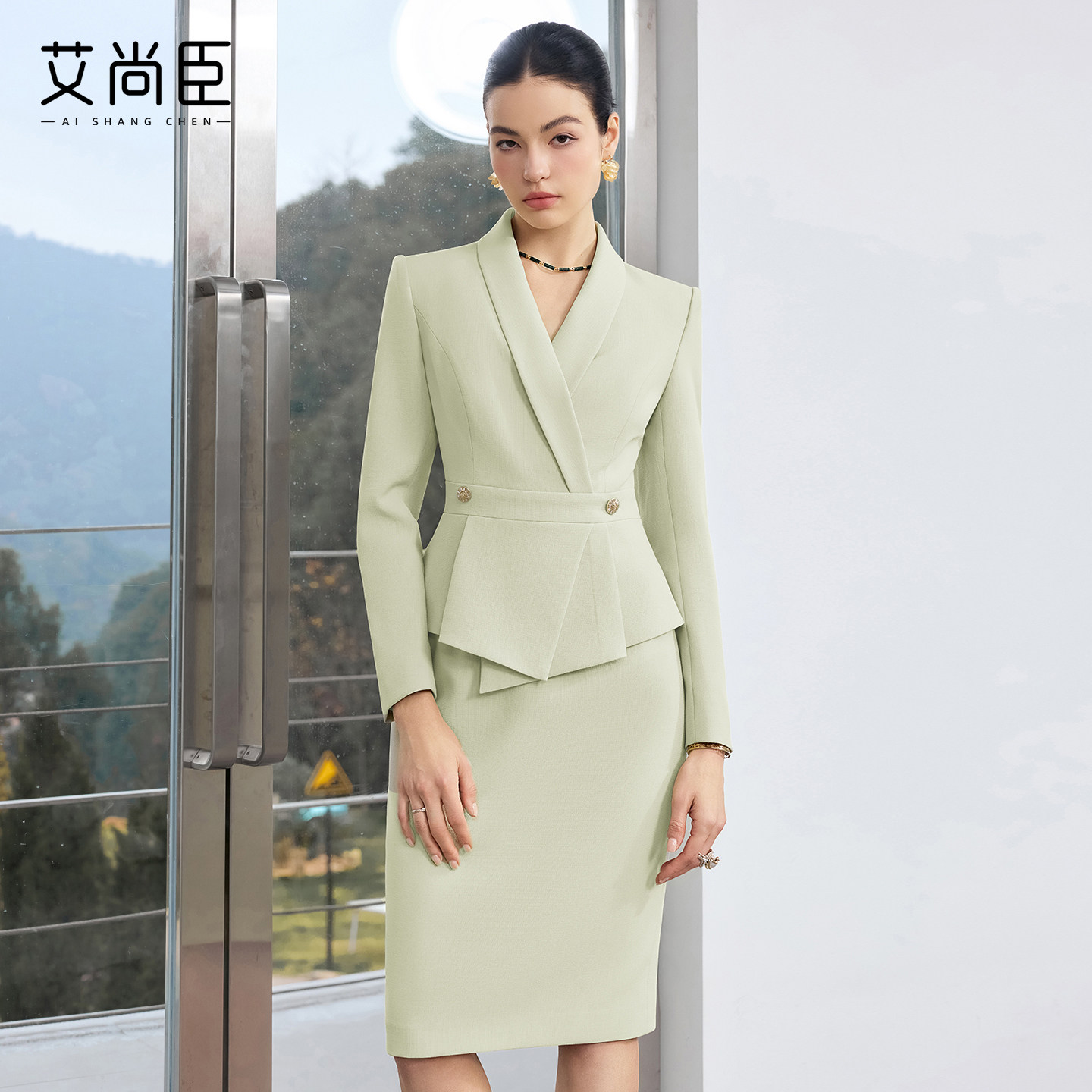 艾尚臣职业连衣裙女美容师工作服