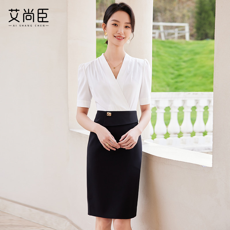 通勤职业装连衣裙女美容院工作服