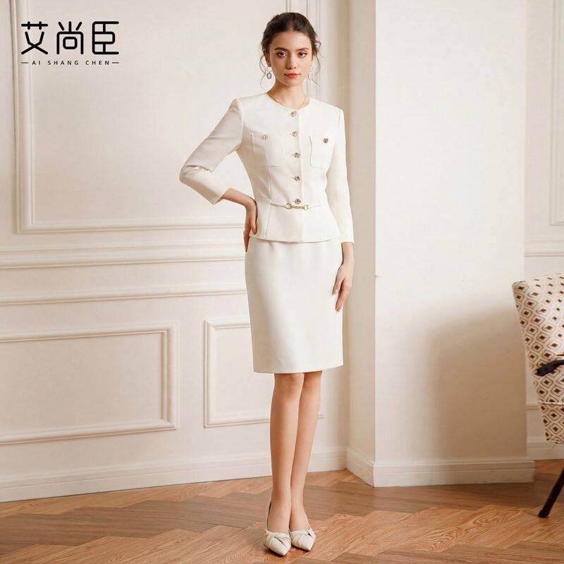 艾尚臣假两件连衣裙女上班族早八