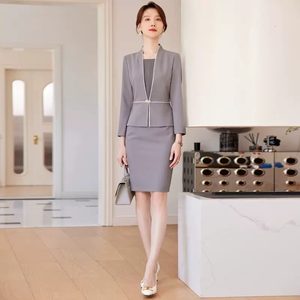 OL风格连衣裙女美容院店长工作服
