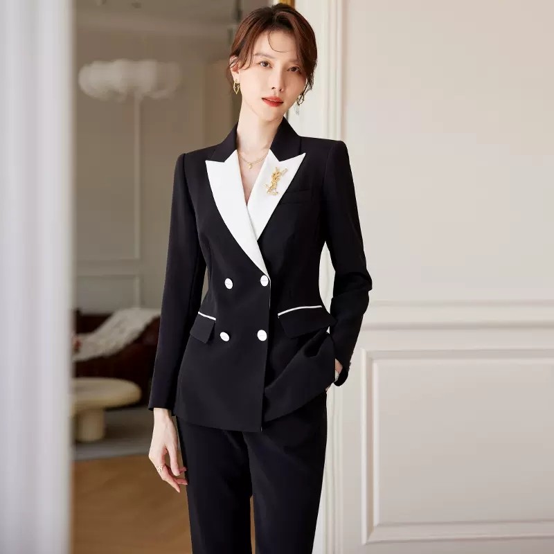 主持人司仪工作服女西装套装前台接待职业装爱尚臣美容院店长冬季