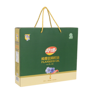 华建诚鑫 纯香亚麻籽油1L*4瓶(礼盒)华健亚麻籽油胡麻油食用油