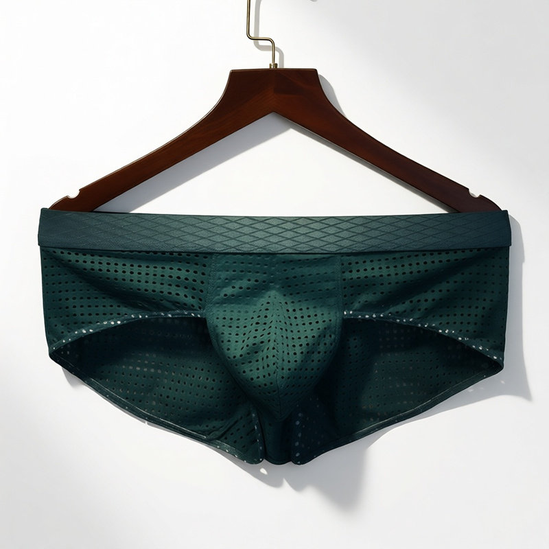 新款男士内裤爆款男生低腰性感网孔三角裤头夏季薄款透气镂空短裤