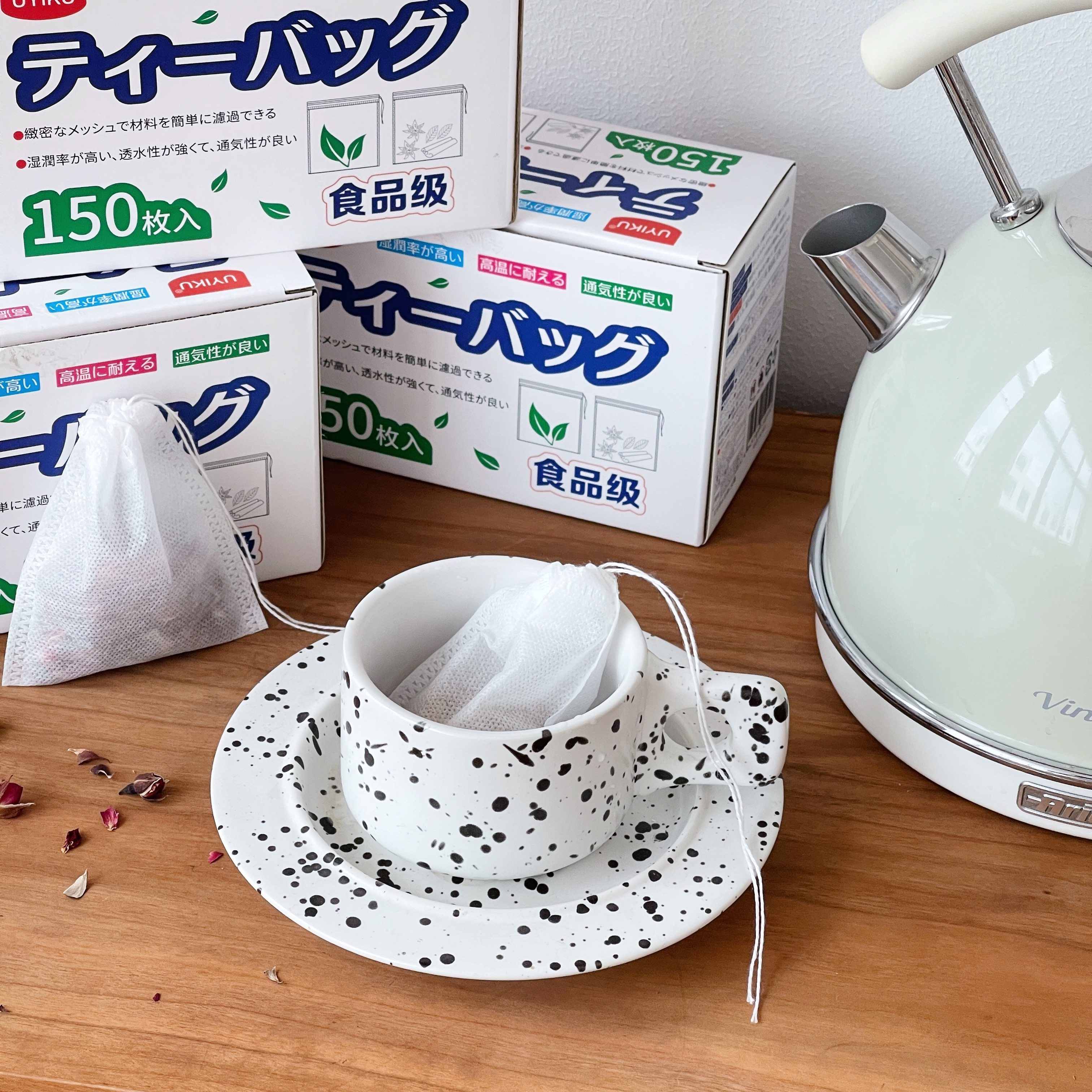 150개 포장  섬나라로 수출해요  일회용 부직포 달임과 한약봉지 수프와 양념필터 티백