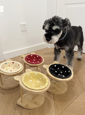 QB宠物狗狗高碗防颈椎木架碗防滑宠物碗狗碗狗食盆饭碗水碗猫碗