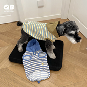 服饰帽衫 宠物狗狗条纹无袖 卫衣带帽背心雪纳瑞泰迪比熊腊肠春装