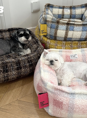 宠物猫狗加绒毛毛窝深度睡眠保暖加厚秋冬毛绒狗窝垫床雪纳瑞泰迪