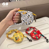 史努比宠物狗狗猫咪伸缩牵引绳中小型犬带状遛狗绳遛狗绳3m5m便携